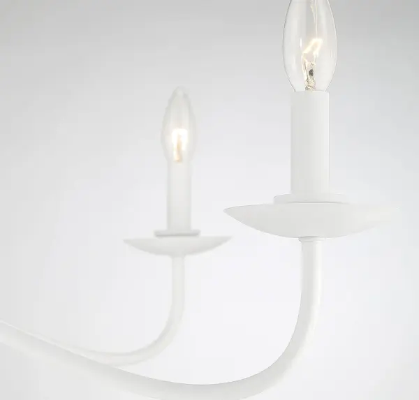 5-Light Chandelier in Bisque White - Image 6