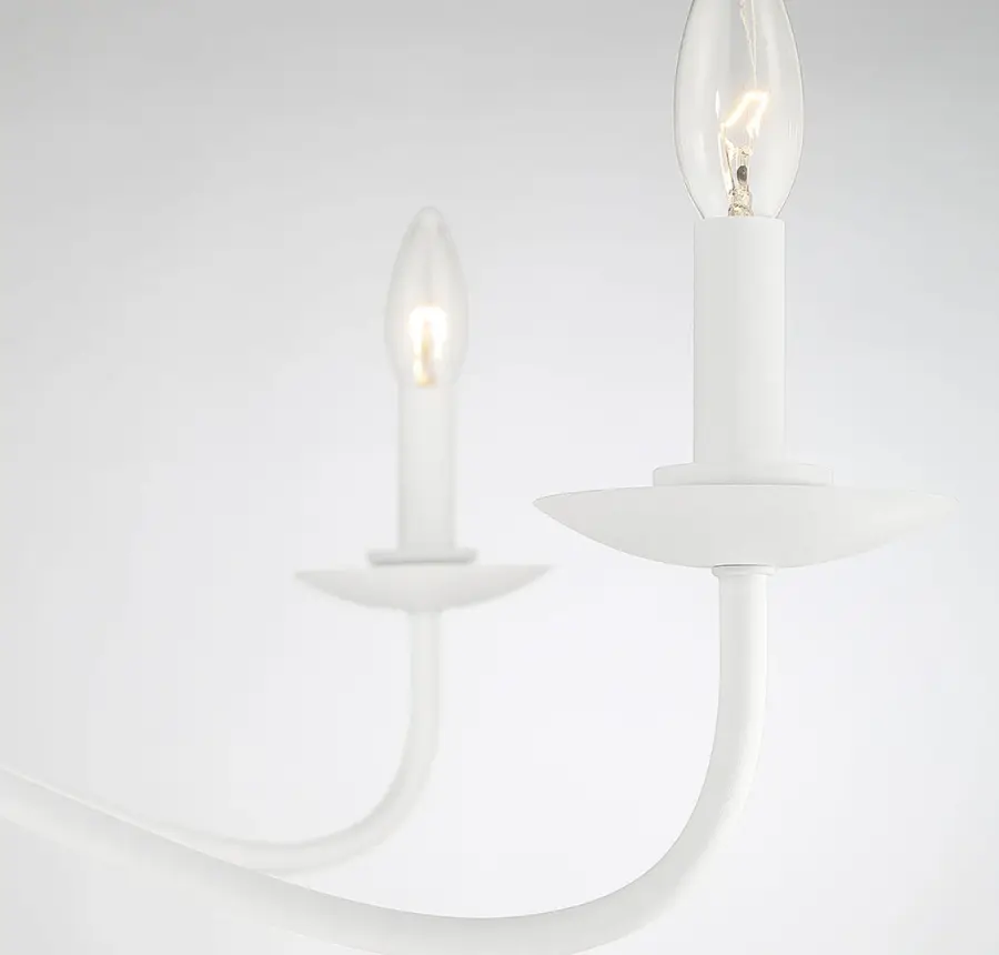5-Light Chandelier in Bisque White - Image 6