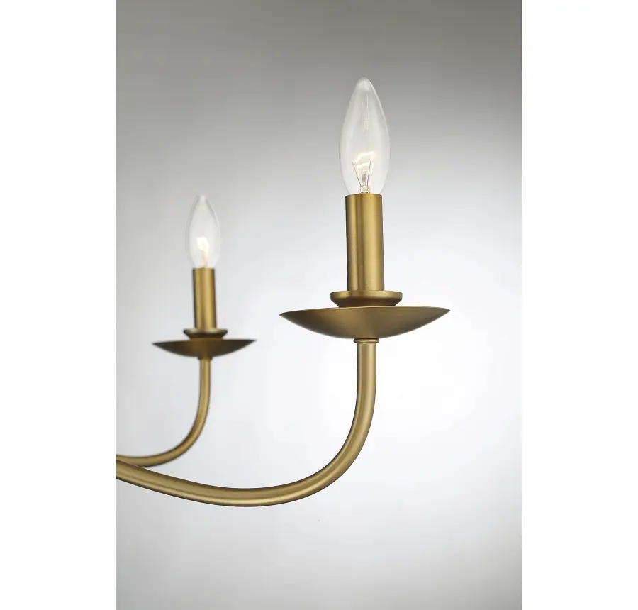 5-Light Chandelier in Natural Brass - Image 6