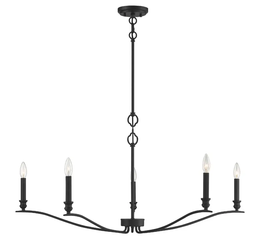 5-Light Chandelier in Matte Black - Image 1