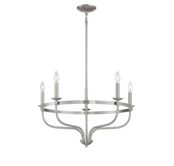 5-Light Chandelier in Brushed Nickel