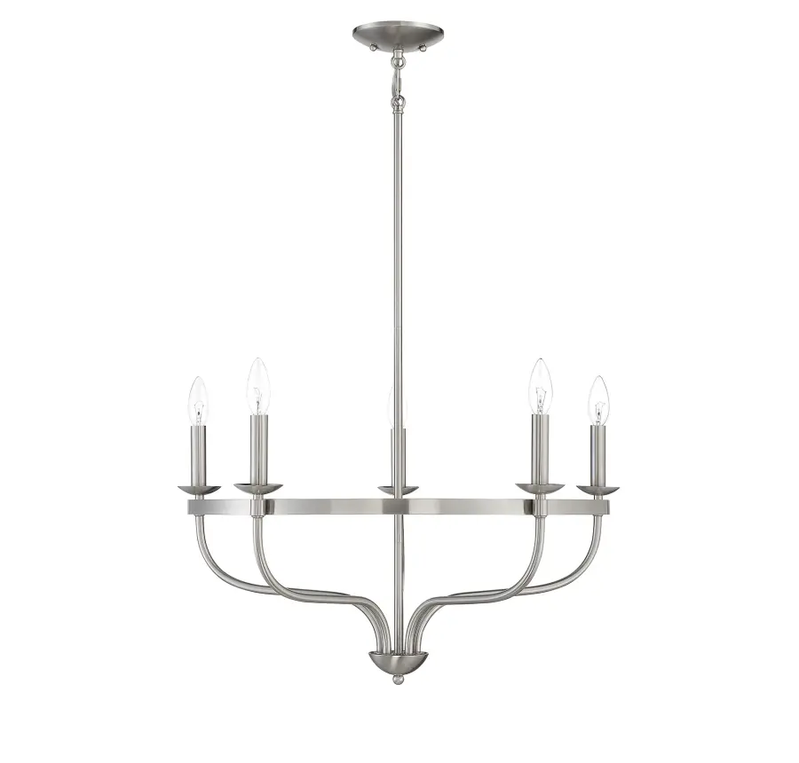 5-Light Chandelier in Brushed Nickel - Image 2