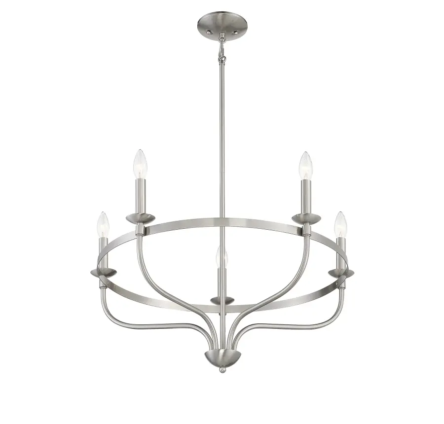 5-Light Chandelier in Brushed Nickel - Image 4