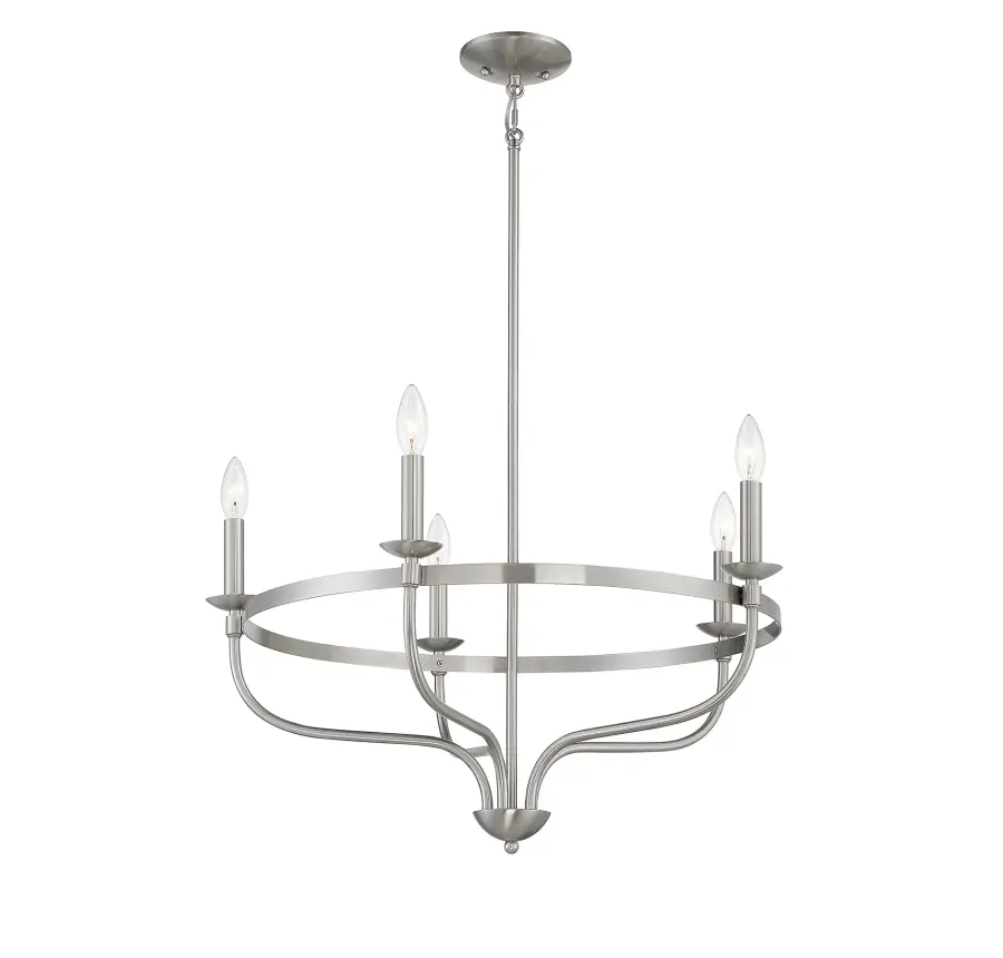 5-Light Chandelier in Brushed Nickel - Image 5