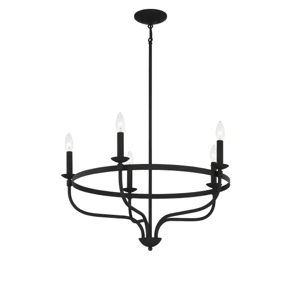 5-Light Chandelier in Matte Black - Image 5