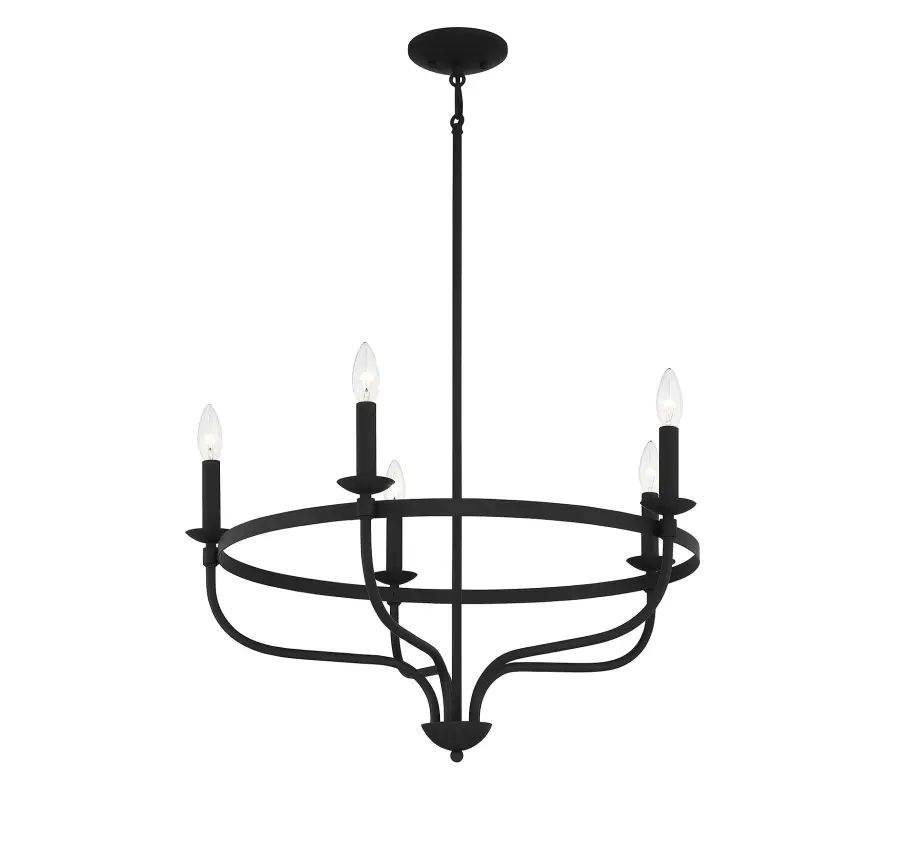 5-Light Chandelier in Matte Black - Image 5