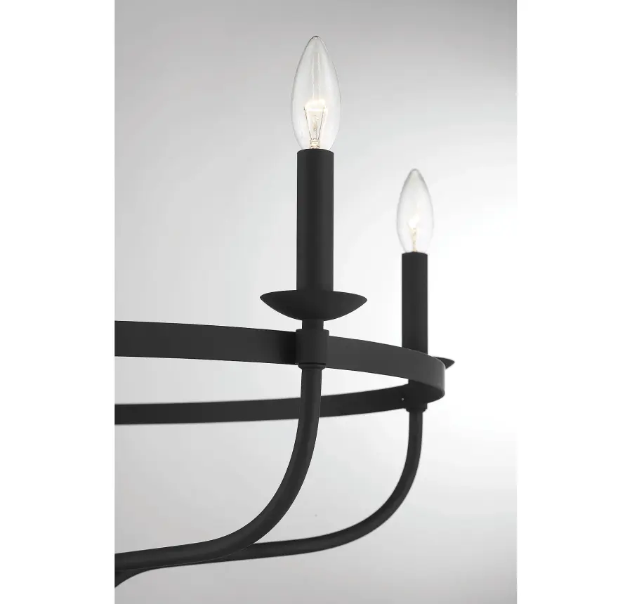 5-Light Chandelier in Matte Black - Image 6