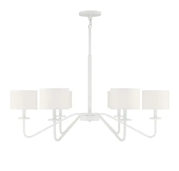 6-Light Chandelier in Bisque White