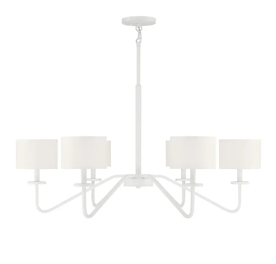 6-Light Chandelier in Bisque White - Image 1