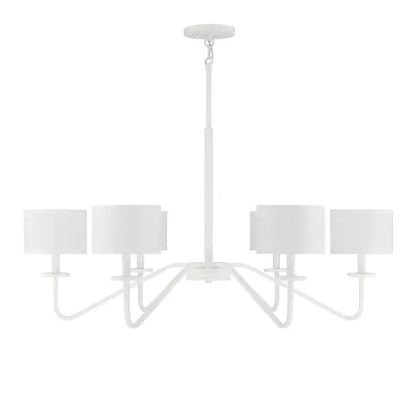 6-Light Chandelier in Bisque White - alternate view
