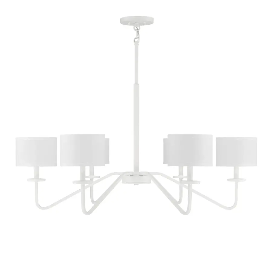 6-Light Chandelier in Bisque White - Image 2