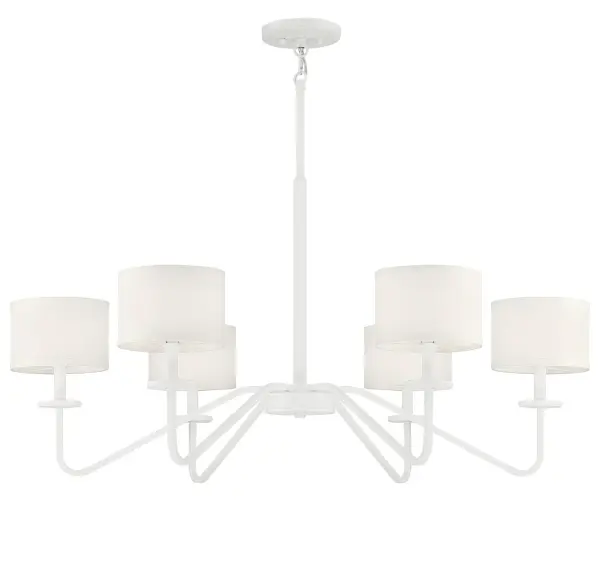 6-Light Chandelier in Bisque White - Image 3