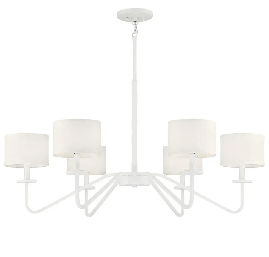 6-Light Chandelier in Bisque White - Image 3