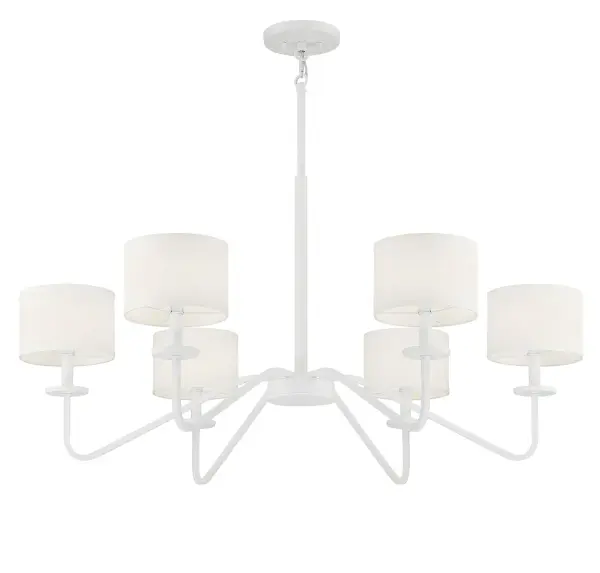 6-Light Chandelier in Bisque White - Image 4