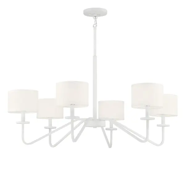 6-Light Chandelier in Bisque White - Image 5