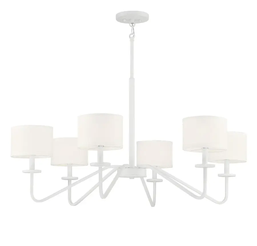 6-Light Chandelier in Bisque White - Image 5