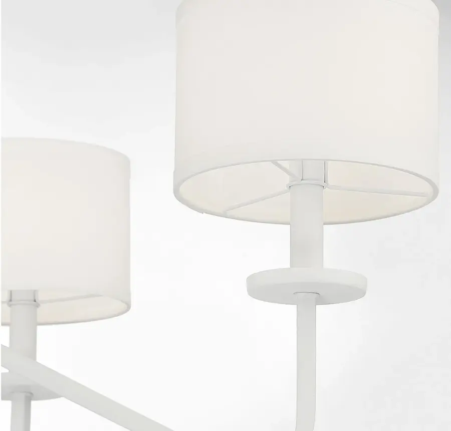 6-Light Chandelier in Bisque White - Image 6