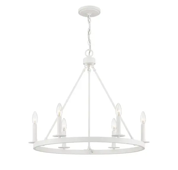 6-Light Chandelier in Bisque White - Image 4