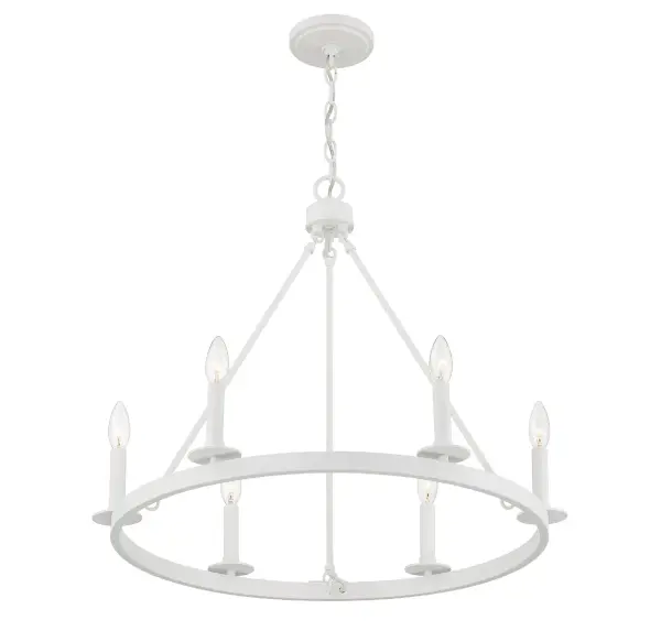 6-Light Chandelier in Bisque White - Image 5