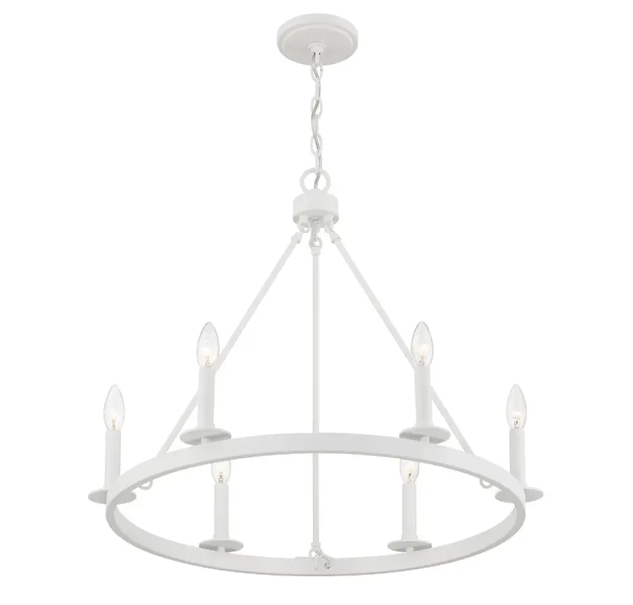 6-Light Chandelier in Bisque White - Image 5