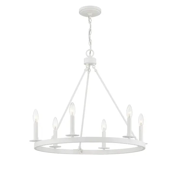 6-Light Chandelier in Bisque White - Image 6