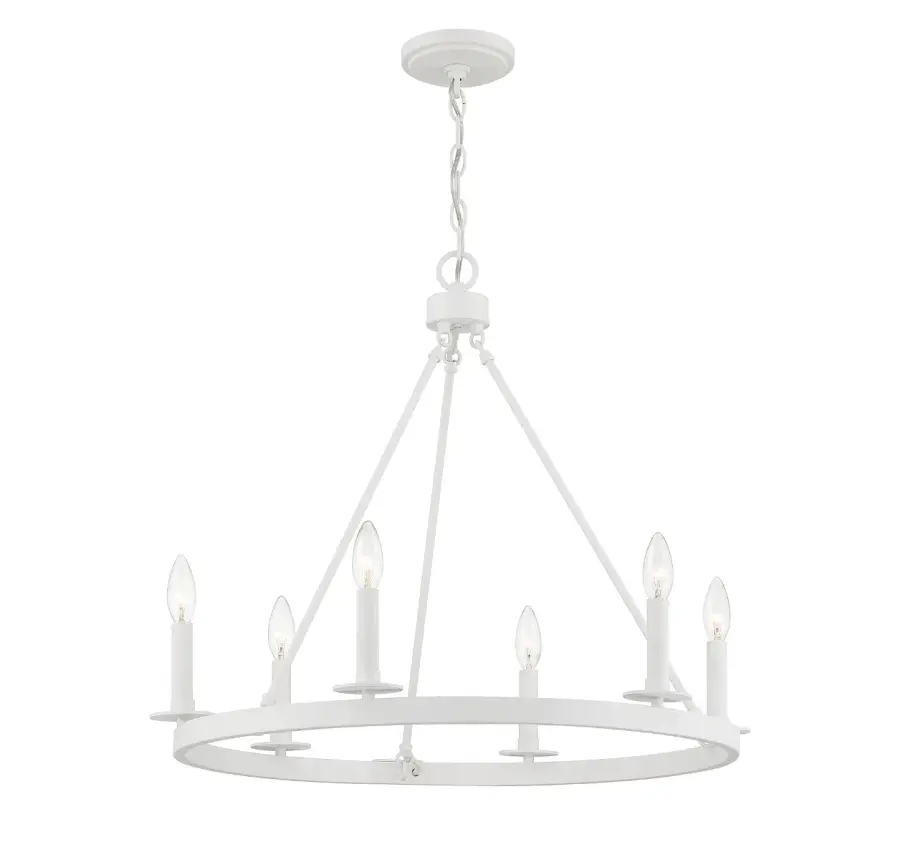 6-Light Chandelier in Bisque White - Image 6