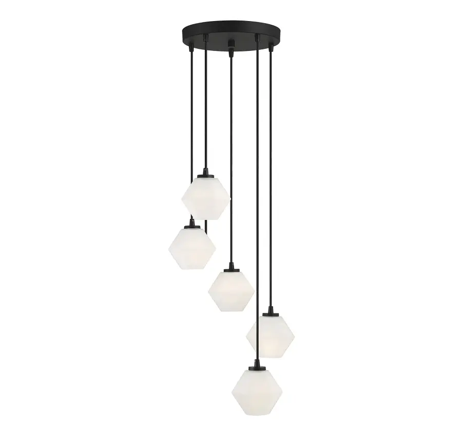5-Light Chandelier in Matte Black - Image 1