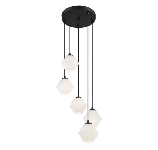 5-Light Chandelier in Matte Black - Image 4