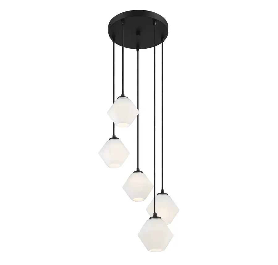 5-Light Chandelier in Matte Black - Image 4