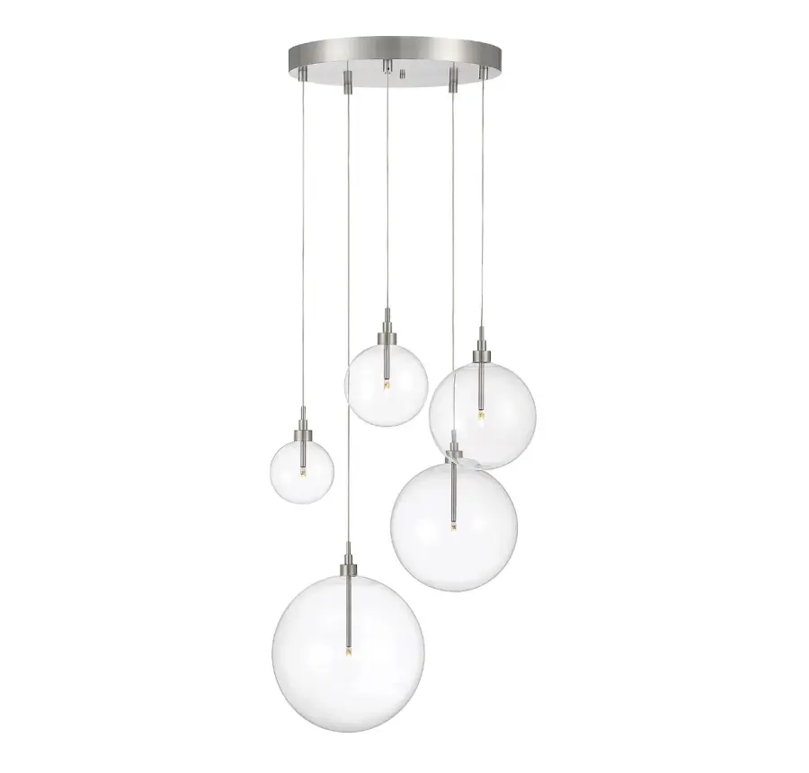 5-Light Pendant in Brushed Nickel - Image 1
