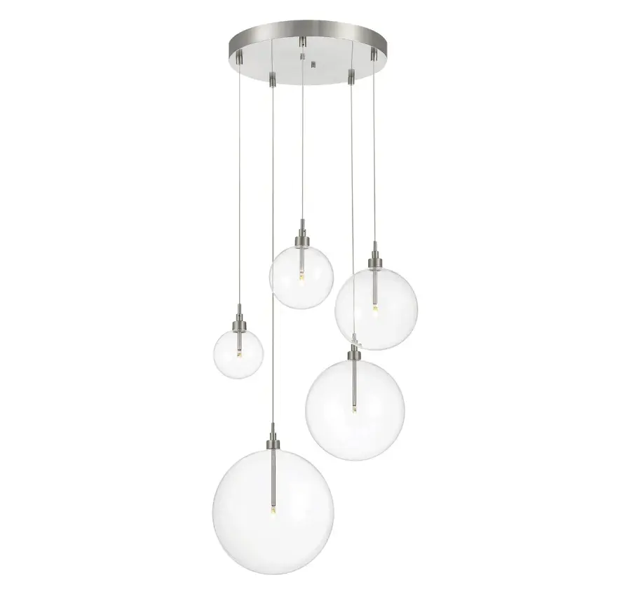 5-Light Pendant in Brushed Nickel - Image 3