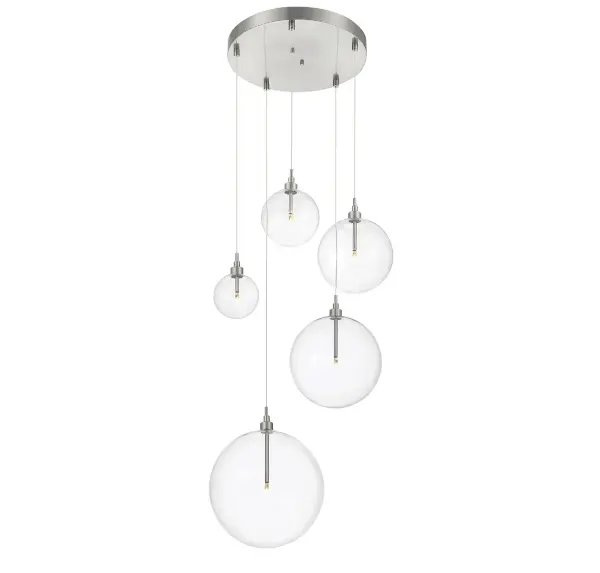 5-Light Pendant in Brushed Nickel - Image 4