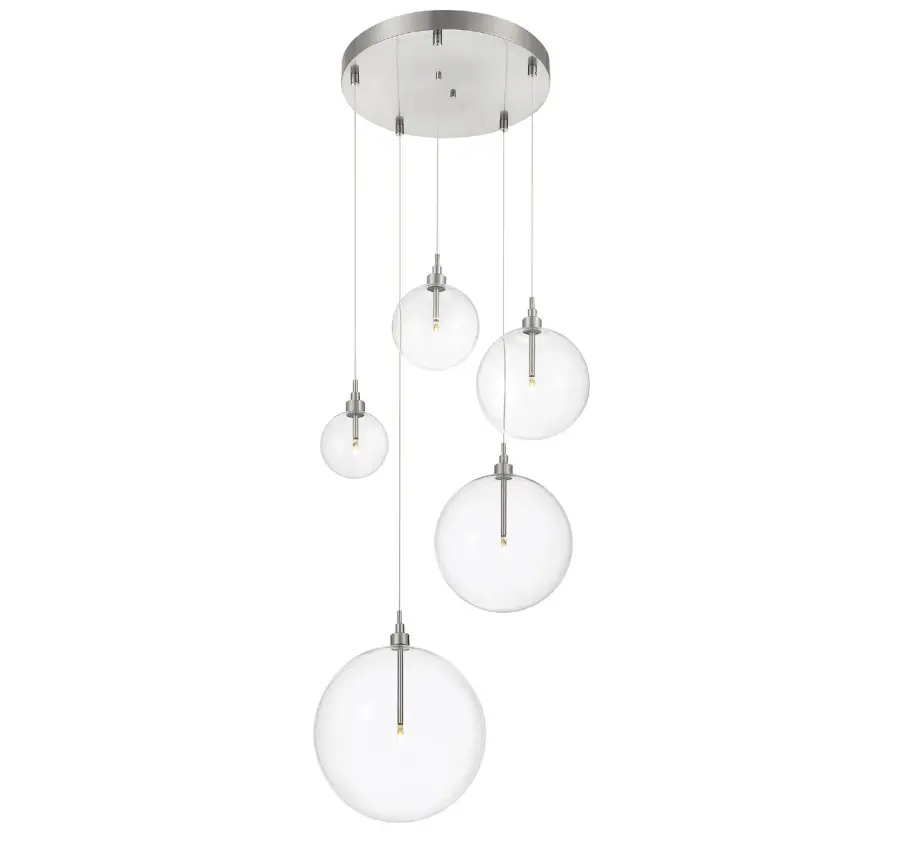 5-Light Pendant in Brushed Nickel - Image 4