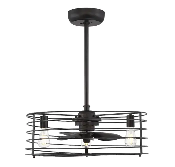 14" 3-Light Fan D'Lier in Oil Rubbed Bronze - alternate view