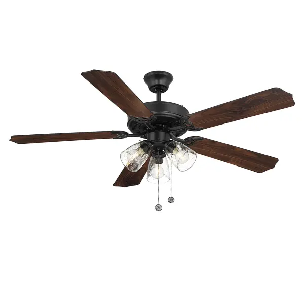52" 3-Light Ceiling Fan in Matte Black - Image 4