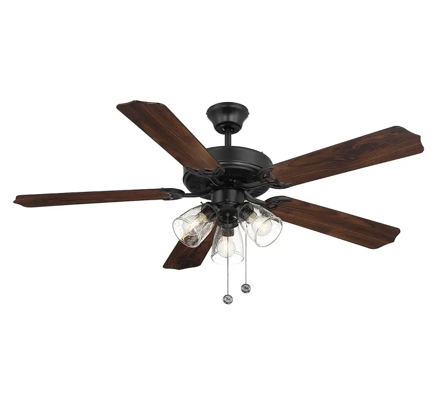 52" 3-Light Ceiling Fan in Matte Black - Image 4