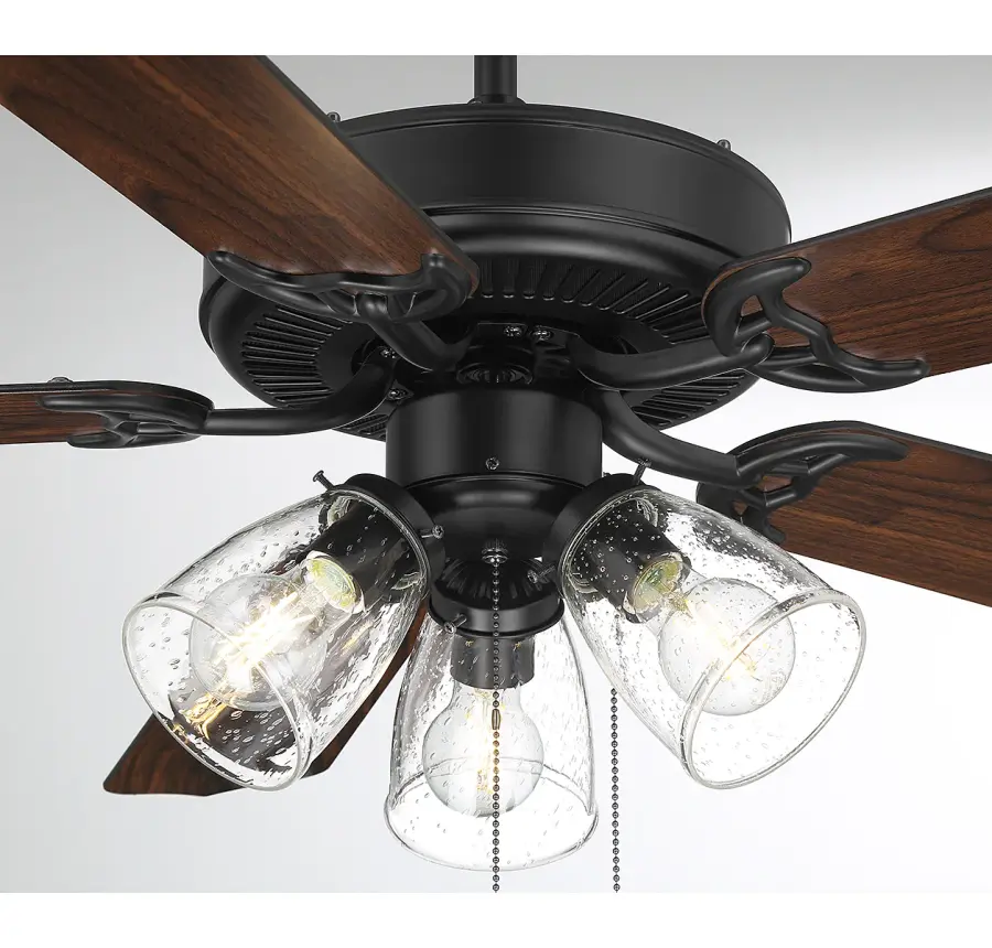 52" 3-Light Ceiling Fan in Matte Black - Image 5