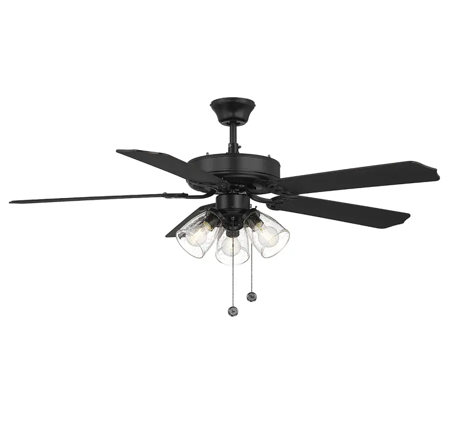 52" 3-Light Ceiling Fan in Matte Black - Image 6