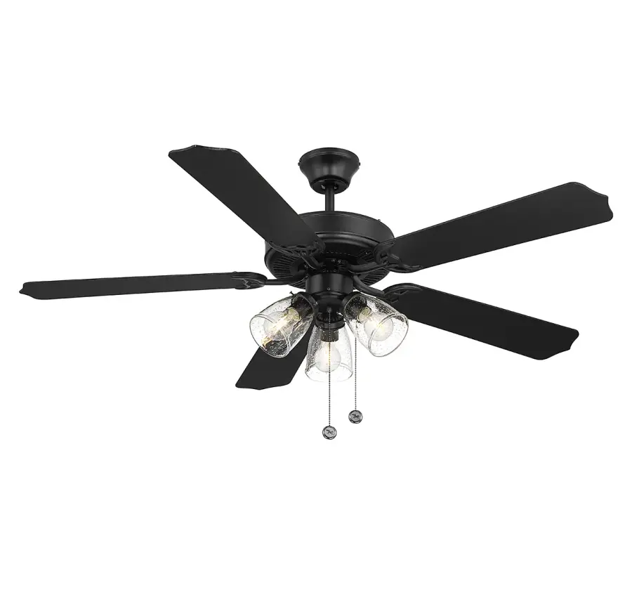52" 3-Light Ceiling Fan in Matte Black - Image 9