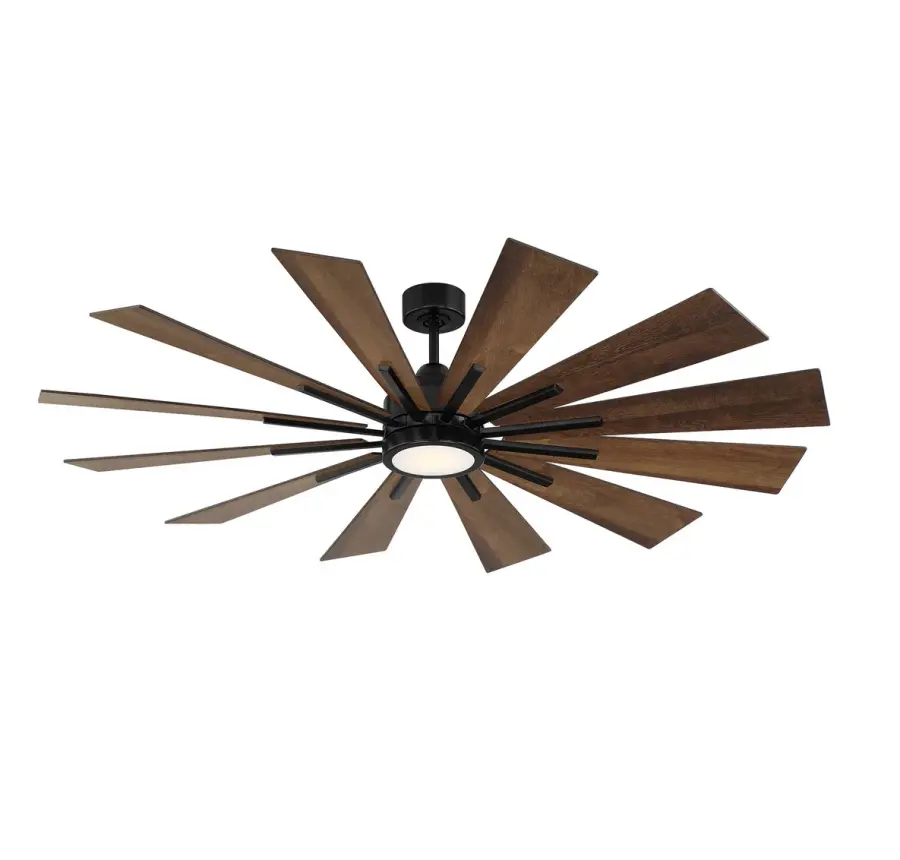 60" LED Ceiling Fan in Matte Black - Image 1