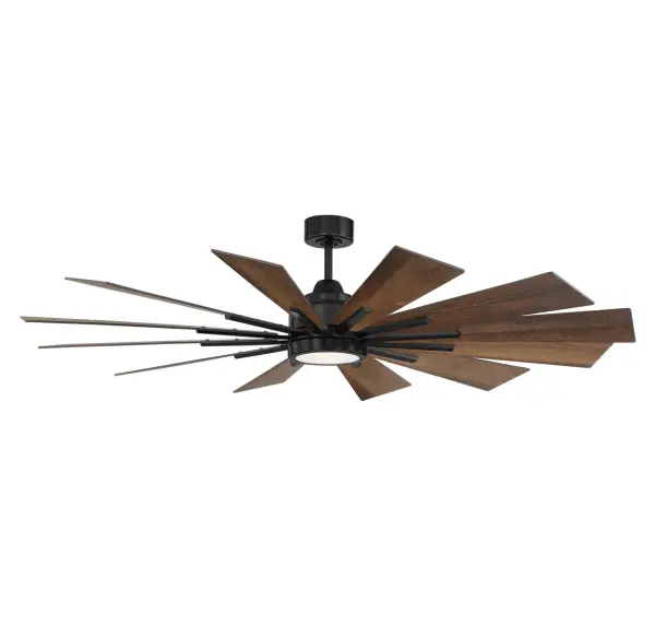 60" LED Ceiling Fan in Matte Black - alternate view
