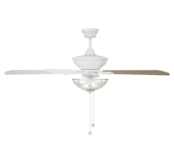 52" 2-Light Outdoor Ceiling Fan in White - Image 3