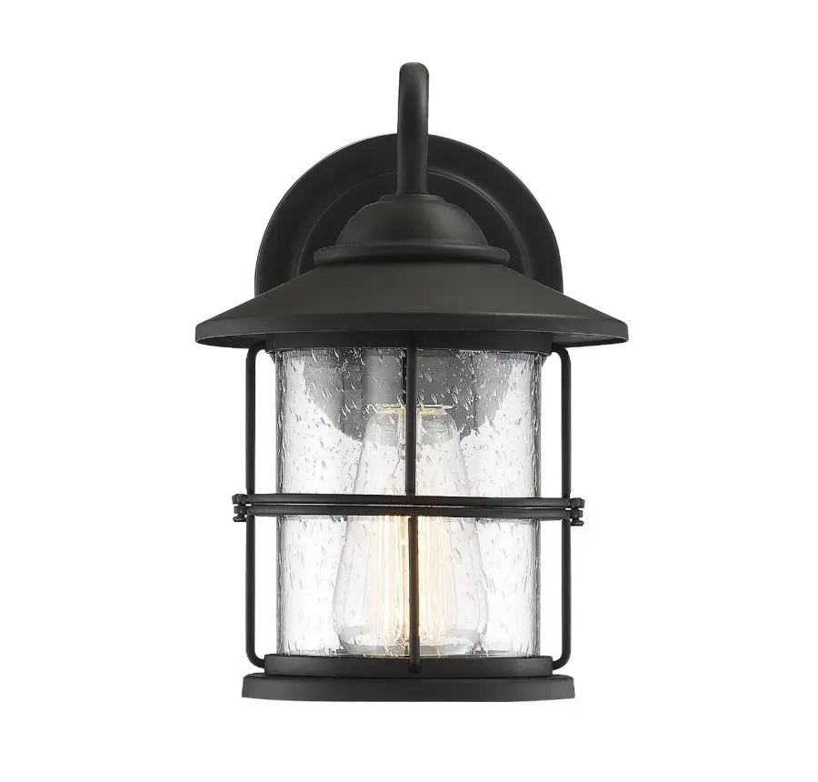 1-Light Outdoor Wall Lantern in Matte Black - Image 5