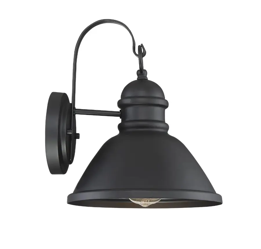 1-Light Outdoor Wall Lantern in Matte Black - Image 1
