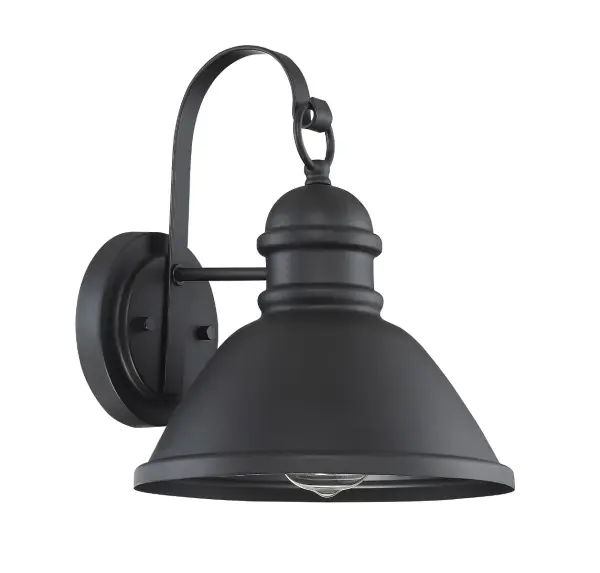 1-Light Outdoor Wall Lantern in Matte Black - alternate view