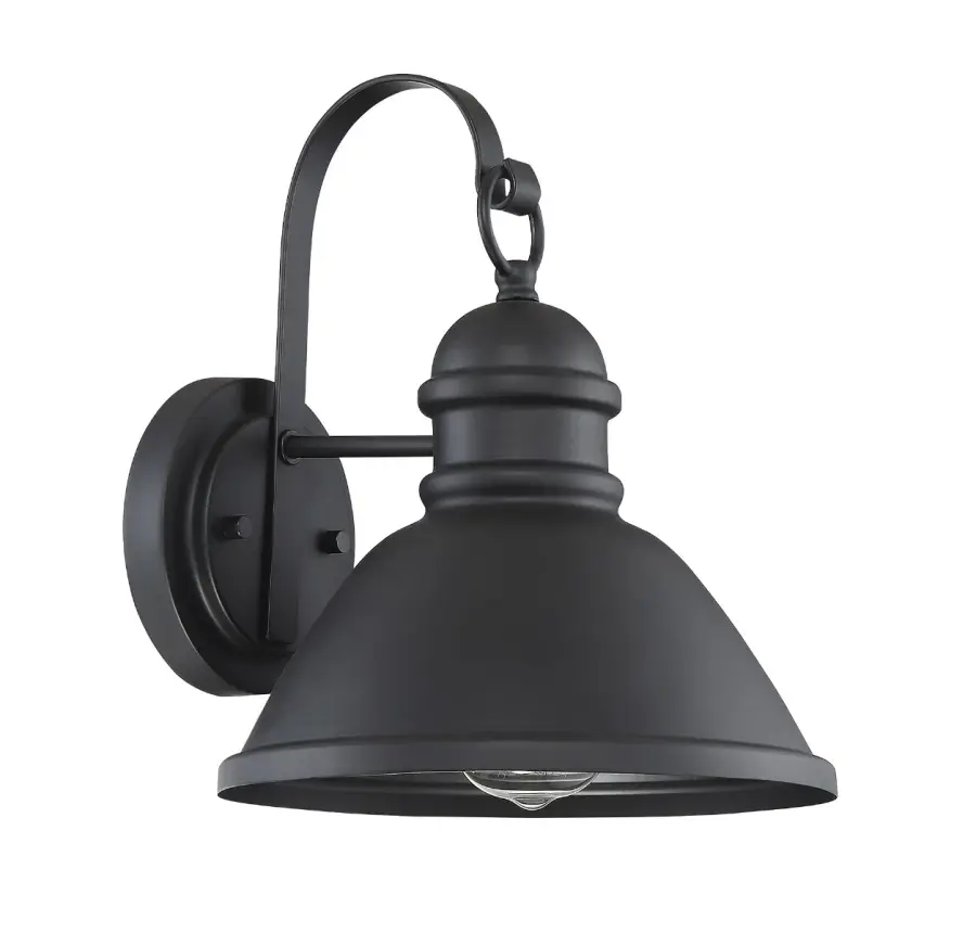 1-Light Outdoor Wall Lantern in Matte Black - Image 2