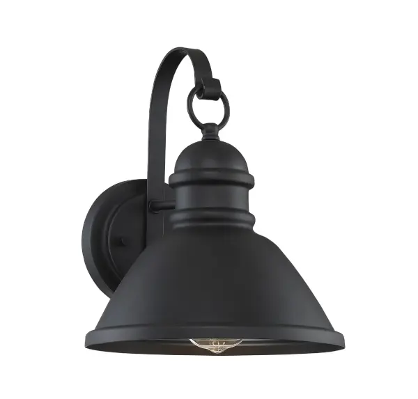 1-Light Outdoor Wall Lantern in Matte Black - Image 3