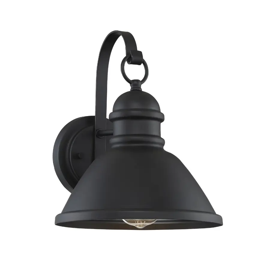 1-Light Outdoor Wall Lantern in Matte Black - Image 3