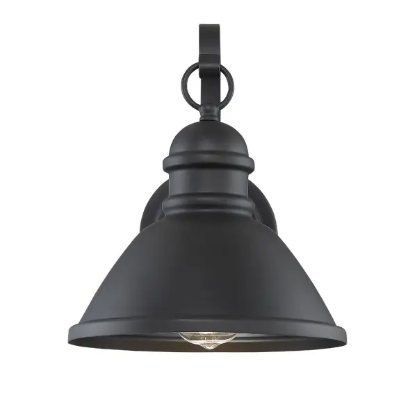 1-Light Outdoor Wall Lantern in Matte Black - Image 5