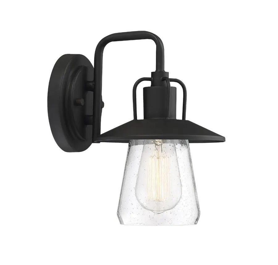 1-Light Outdoor Wall Lantern in Matte Black - Image 3